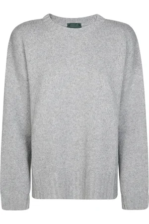 JEJIA Strik, Dame, Grå, S, Uld, Stilfuld rund hals manchetter sweater