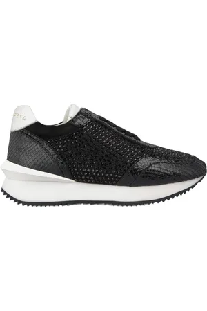 Alma en Pena Sko, Dame, Sort, 35 EU, Læder, Skinnende læder platform sneakers