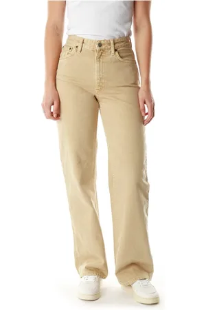 Nudie Jeans Jeans, Dame, Brun, W30 L32, Denim, Wide Leg High Waist Jeans