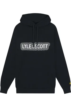 Lyle & Scott Sweathshirts & Hoodies, Herre, Blå, S, Bomuld, Vibrations Print Hoodie