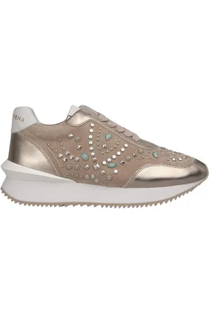 Alma en Pena Sko, Dame, Gul, 39 EU, Uld, Studded platform sneakers