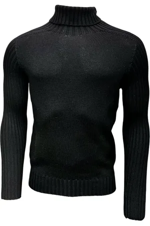 Gran Sasso Strik, Herre, Sort, 3XL, Uld, Rainwool Rollneck Sweater