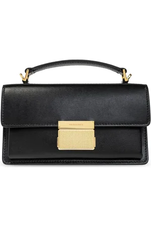 Golden Goose Taske, Dame, Sort, ONE SIZE, Uld, Sort læder skuldertaske med frontlomme