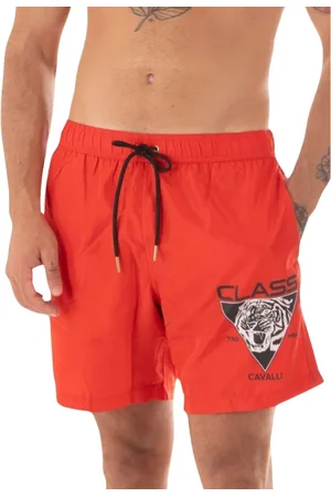 Roberto Cavalli Badetøj, Herre, Rød, 2XL, Mænds Logo Kostume