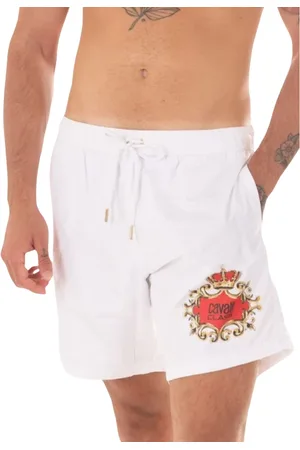 Roberto Cavalli Badetøj, Herre, Hvid, XL, Polyester, Mænds Logo Kostume