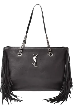 Saint Laurent Pre-owned, Dame, Sort, ONE SIZE, Uld, Pre-owned Laeder skuldertasker