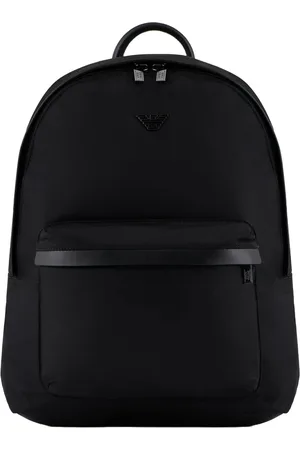 Emporio Armani Taske, Herre, Sort, ONE SIZE, Læder, Nylon Rygsæk med Læderdetaljer