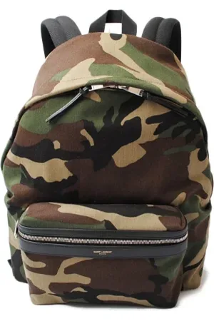 Saint Laurent Pre-owned, Herre, Grøn, ONE SIZE, Bomuld, Pre-owned Bomuld rygsaekke