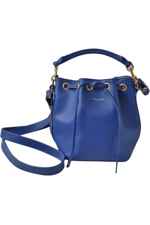Saint Laurent Pre-owned, Dame, Blå, ONE SIZE, Uld, Pre-owned Laeder hndtasker