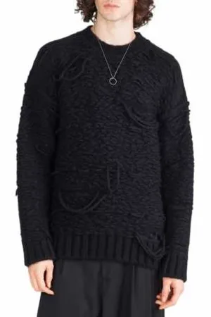 ISABEL BENENATO Strik, Herre, Sort, M, Uld, Tyk Sort Alpaka Sweater Mænd