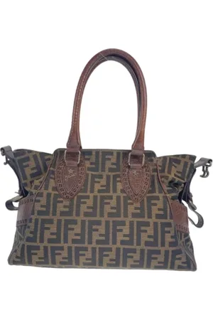 Fendi Pre-owned, Dame, Brun, ONE SIZE, Uld, Pre-owned Canvas fendi-tasker