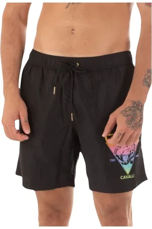 Roberto Cavalli Badetøj, Herre, Sort, XL, Polyester, Mænds Logo Kostume