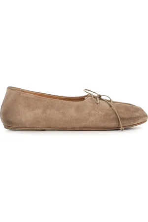 MARSÈLL Sko, Dame, Brun, 40 EU, Læder, Brun Ruskind Ballerina Flade Sko