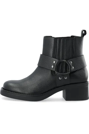 Cashott Sko, Dame, Sort, 41 EU, Uld, Rikke Chelsea Biker Boot Leather - Sort