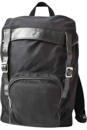 Saint Laurent Pre-owned, Herre, Sort, ONE SIZE, Polyester, Pre-owned Laeder rygsaekke