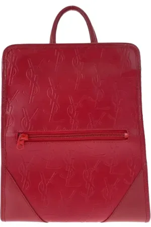 Saint Laurent Pre-owned, Dame, Rød, ONE SIZE, Uld, Pre-owned Laeder rygsaekke