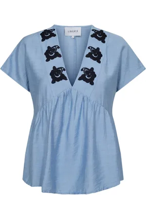 Liberté Bluser & Skjorter, Dame, Blå, 2XL, Roseli SS Bluse - Dusty