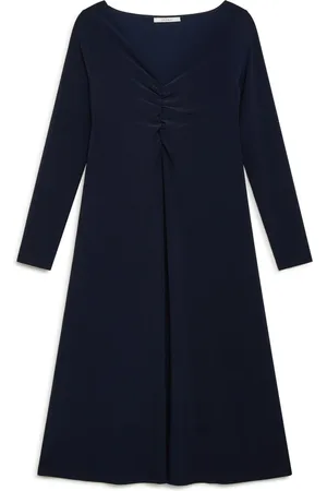 Maliparmi Kjole, Dame, Blå, S, Polyester, Feminin Midi Jersey Kjole