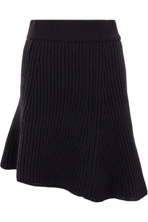 SACAI Nederdel, Dame, Sort, M, Strikket Plisseret Nederdel