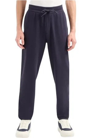 Armani Exchange Bukser, Herre, Blå, S, Bomuld, Stretch Bomuld Joggers - Blå Lige Pasform