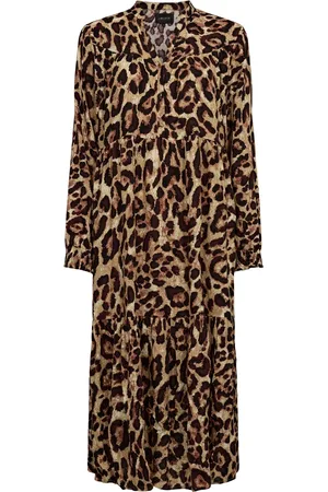 Liberté Kjole, Dame, Brun, M, Brun Leo V-Neck Kjole