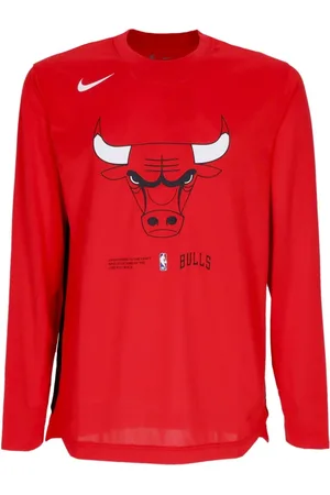 Nike Top, Herre, Rød, XS, Polyester, Chicago Bulls Langærmet T-shirt