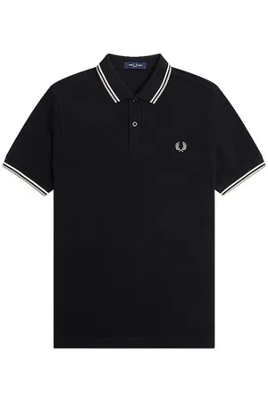 Fred Perry Top, Herre, Sort, XL, Bomuld, Slim Fit Twin Tipped Polo