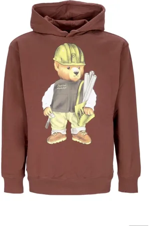 MARKET Sweathshirts & Hoodies, Herre, Brun, S, Bomuld, Workshop Bear Hoodie Brun