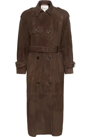 My Essential Wardrobe Jakke, Dame, Brun, M, Suede, Delicioso Suede Trenchcoat Jakke