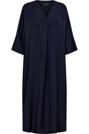 Liberté Kjole, Dame, Blå, M, Polyester, Marineblå LS Tunika med V-Hals
