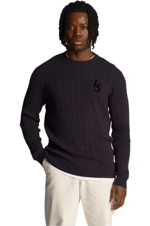 Lyle & Scott Strik, Herre, Blå, 2XL, Bomuld, Club Emblem Crew Neck Jumper