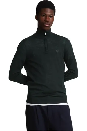 Lyle & Scott Strik, Herre, Sort, 2XL, Uld, Eagle Merino Quarter Zip Jumper