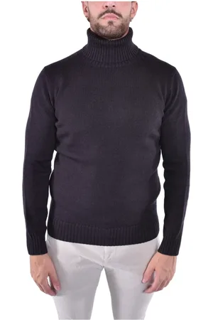 KANGRA CASHMERE Strik, Herre, Sort, L, Uld, Uld Turtleneck Sweater