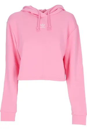 adidas Sweathshirts & Hoodies, Dame, Lyserød, 2XL, Bomuld, Glow Crop Hoodie Essentials