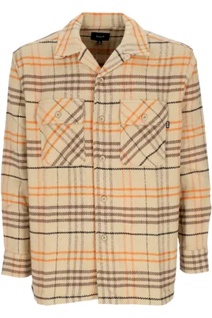 Huf Skjorte, Herre, , XL, Bomuld, Rutet Flannel Skjorte med Knappelukning