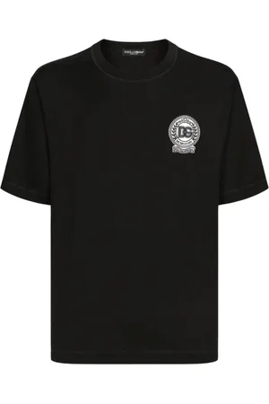 Dolce & Gabbana Top, Herre, Sort, M, Bomuld, Afslappet Bomuld T-Shirt med Unikt Design