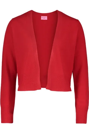 Betty Barclay Strik, Dame, Rød, XL, Cashmere, V-hals Bolero Sweater