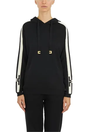 Elisabetta Franchi Sweathshirts & Hoodies, Dame, Sort, S, Viskose Hættetrøje
