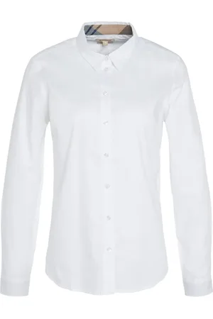 Barbour Bluser & Skjorter, Dame, Hvid, S, Bomuld, Elegant Oxford Bomuldsskjorte med Feminine Detaljer
