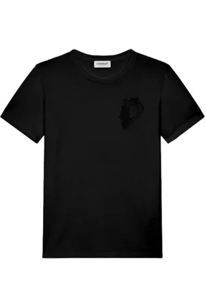Dondup Top, Dame, Sort, M, Bomuld, Sort T-shirt med broderet logo