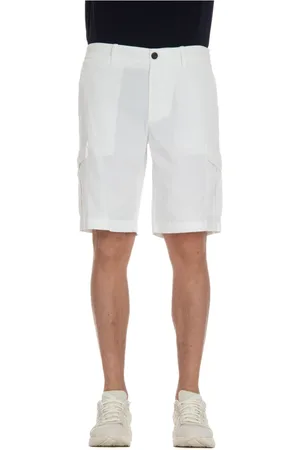 ELEVENTY Shorts, Herre, Hvid, W32, Hvide shorts med lynlås og knap