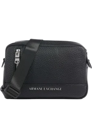Armani Exchange Taske, Herre, Sort, ONE SIZE, Uld, Sort Skuldertaske med Frontlomme med Lynlås