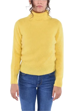 KANGRA CASHMERE Strik, Dame, Gul, S, Uld, Alpaca Uld Turtleneck Sweater