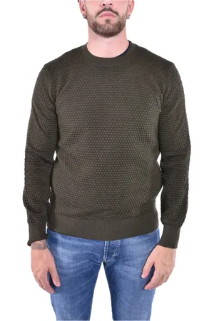 KANGRA CASHMERE Strik, Herre, Grøn, L, Uld, Uldstriktrøje med prikker
