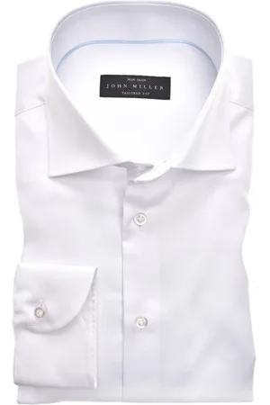 john miller Skjorte, Herre, Hvid, 4XL, Bomuld, Hvid Skjortekjole Bomuld Normal Pasform