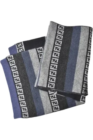 Fendi Pre-owned, Dame, Blå, ONE SIZE, Uld, Pre-owned Canvas trklaeder