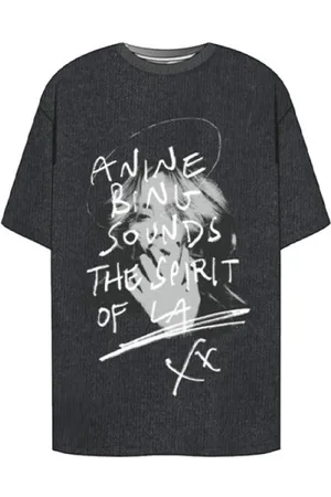 ANINE BING Top, Dame, Sort, M, Bomuld, Sort Oversize Tee Kent Spirit