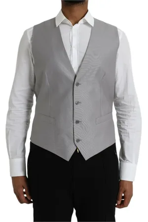 Dolce & Gabbana Jakkesæt, Herre, Grå, XL, Uld, Grå Uld Formel Vest