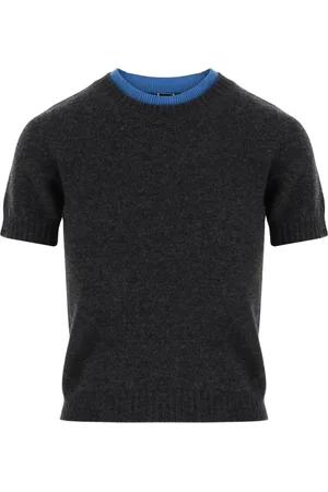 Pinko Strik, Dame, Grå, L, Uld, Uld Cashmere Crew Neck T-shirt