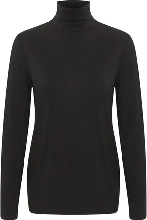 Saint Tropez Top, Dame, Sort, 2XL, Uld, Rollneck Top & T-Shirt Sort